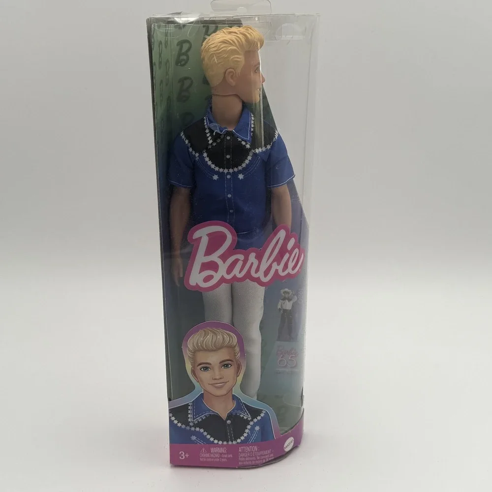 Barbie Fashionistas Ken Doll 226 Blonde Western Look 65th Anniversary NIB